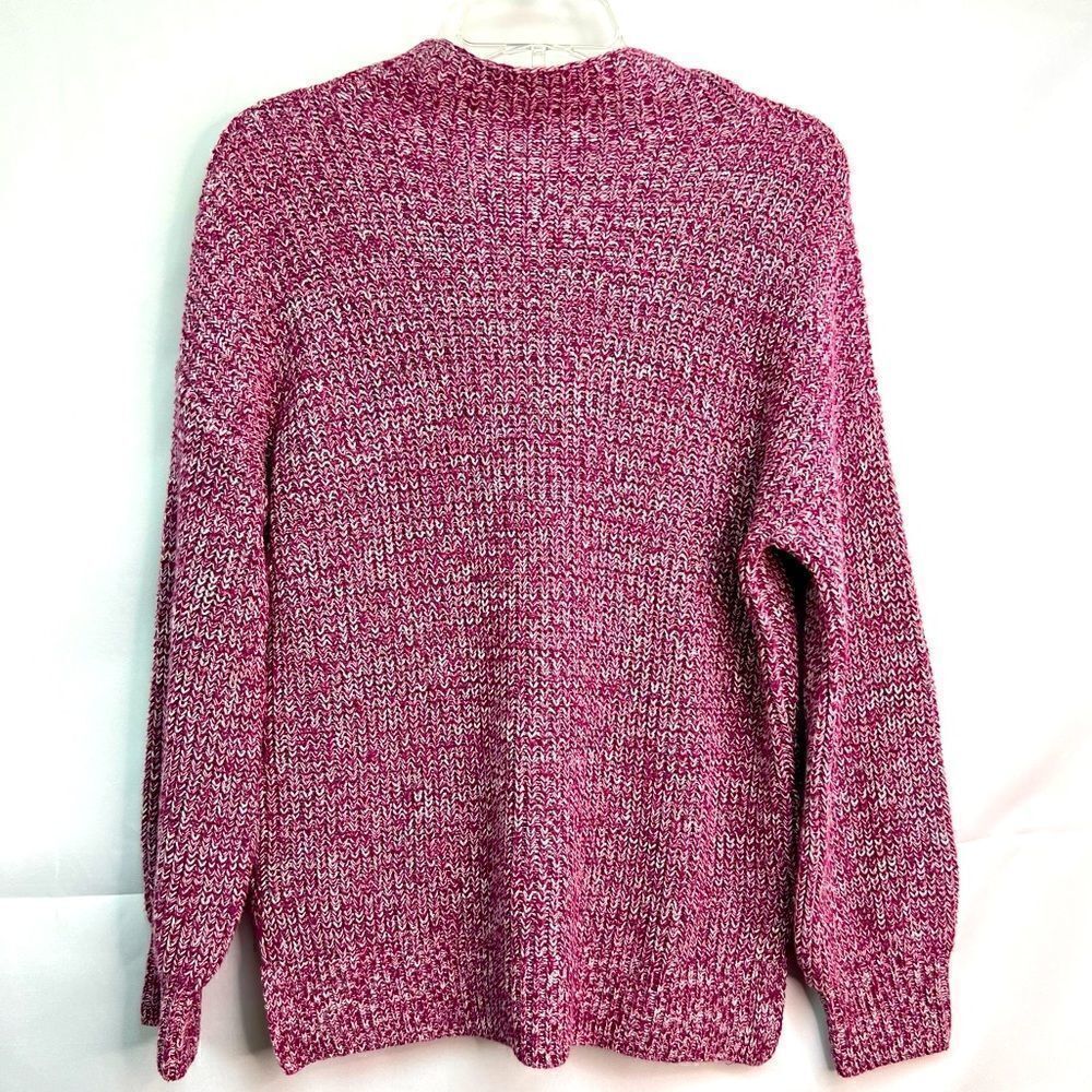 Cupcakes and Cashmere Pink and White Ribbed Mock Turtleneck Tunic Sweater NWOT